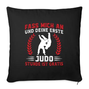 Judo Kampfkunst Japan Geschenk für Judoka - Sofakissenbezug 45 x 45 cm - Schwarz - Vorne