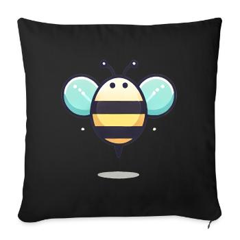 Minimalist Cute Bee Illustration - Sofa pillowcase 17,3'' x 17,3'' (45 x 45 cm) - black - Front