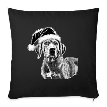 Noël à crête dorsale rhodésienne - Housse de coussin décorative 45 x 45 cm - noir - Devant