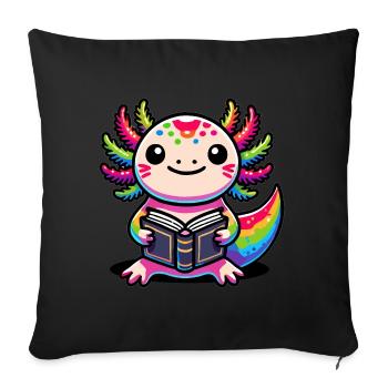 Ich-les-a-lotl, Axolotl - Sofa pillowcase 17,3'' x 17,3'' (45 x 45 cm) - black - Front