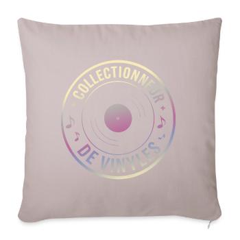 Collectionneur de vinyles - Housse de coussin décorative 45 x 45 cm - taupe clair - Devant
