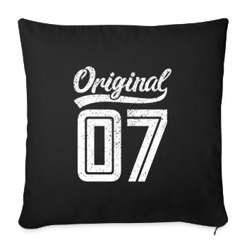 2007 Original 07 born 2007 - Sofa pillowcase 17,3'' x 17,3'' (45 x 45 cm) - black - Front