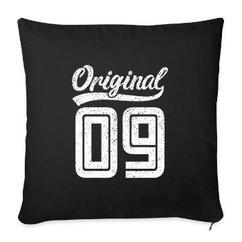 2009 Original 09 born 2009 - Sofa pillowcase 17,3'' x 17,3'' (45 x 45 cm) - black - Front