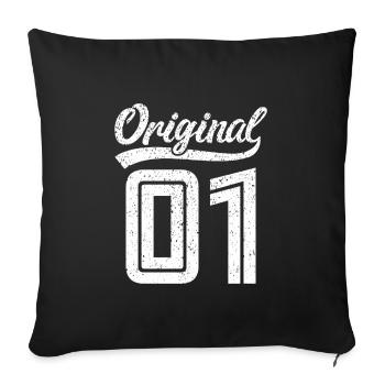 2001 Original 01 born 2001 - Sofa pillowcase 17,3'' x 17,3'' (45 x 45 cm) - black - Front