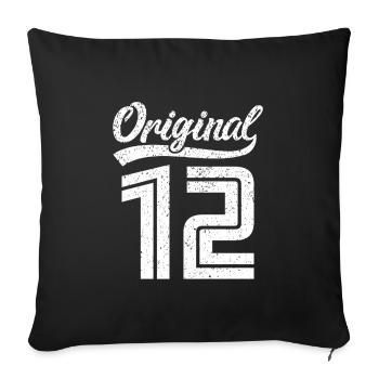 2012 Original 12 born 2012 - Sofa pillowcase 17,3'' x 17,3'' (45 x 45 cm) - black - Front