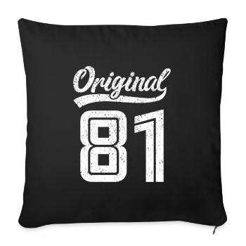 1981 Original 81 Né en 1981 - Housse de coussin décorative 45 x 45 cm - noir - Devant