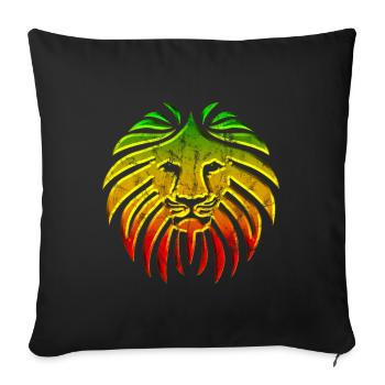 LIKE A LION Reggae Lion Rasta Revolution Musique - Housse de coussin décorative 45 x 45 cm - noir - Devant