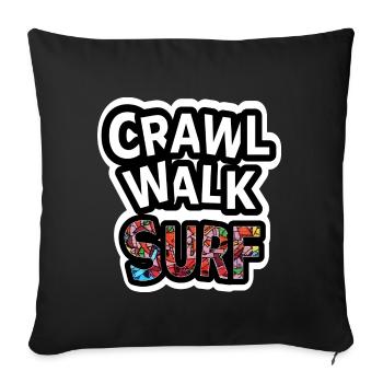 Surfing Baby - Sofakissenbezug 45 x 45 cm - Schwarz - Vorne