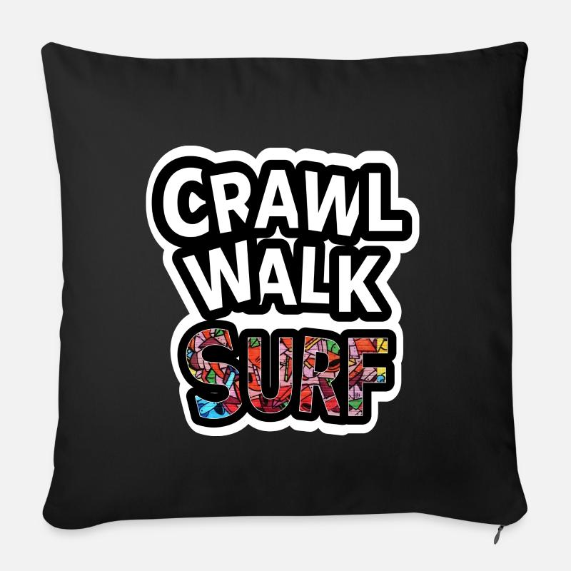 Surfing Baby - Sofakissenbezug 45 x 45 cm - Schwarz