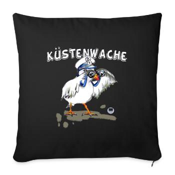 moewe kuestenwache1 - Sofakissenbezug 45 x 45 cm - Schwarz - Vorne
