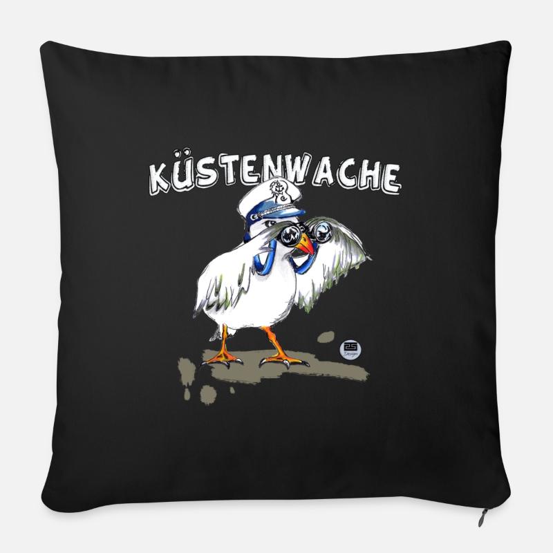 moewe kuestenwache1 - Sofakissenbezug 45 x 45 cm - Schwarz
