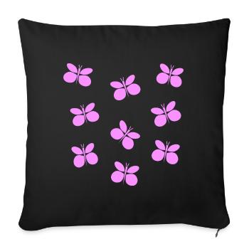 Butterflies - Sofa pillowcase 17,3'' x 17,3'' (45 x 45 cm) - black - Front