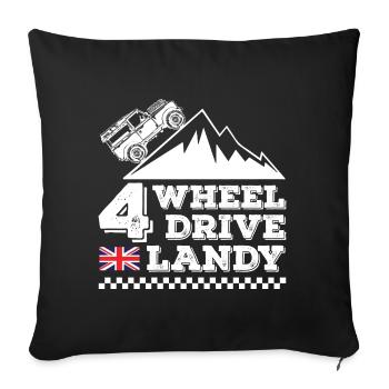 4 roues motrices Landy - Housse de coussin décorative 45 x 45 cm - noir - Devant