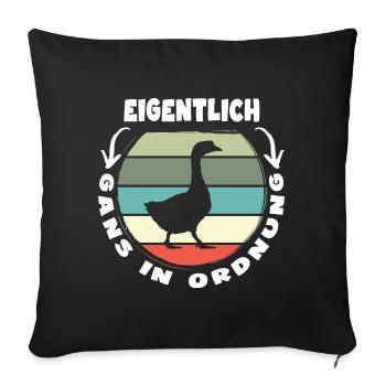 gänse gänsehaltung gänsefreund gans in ordnung - Sofakissenbezug 45 x 45 cm - Schwarz - Vorne