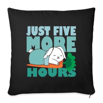 Just Five More Hours - Süßer Schlafender Hase - Sofakissenbezug 45 x 45 cm - Schwarz - Vorne