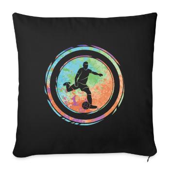 Football Player Football Player Young Footballer - Sofa pillowcase 17,3'' x 17,3'' (45 x 45 cm) - black - Front