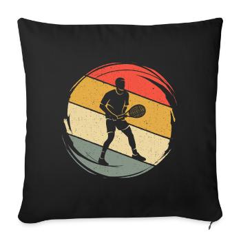 joueur de tennis Retro Tennis Club joueur de tennis - Housse de coussin décorative 45 x 45 cm - noir - Devant