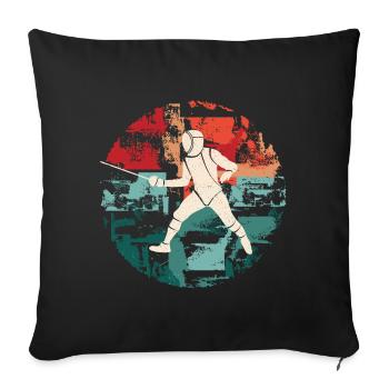 Fencing Fencing Fencing Fencer - Sofa pillowcase 17,3'' x 17,3'' (45 x 45 cm) - black - Front