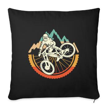 VTT Fahrrad Vintage Mountainbike - Housse de coussin décorative 45 x 45 cm - noir - Devant