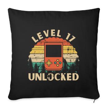 Level 17 Unlocked - Sofa pillowcase 17,3'' x 17,3'' (45 x 45 cm) - black - Front