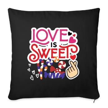 February 14 Valentine's Day Gift Candy - Sofa pillowcase 17,3'' x 17,3'' (45 x 45 cm) - black - Front