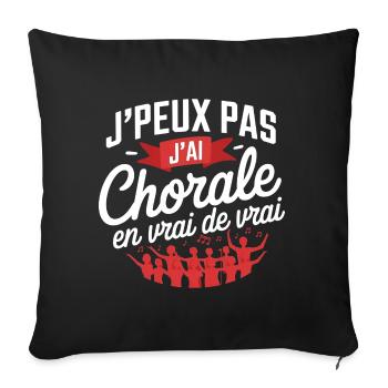 I can't I have Chorale En vrie de vrai - Sofa pillowcase 17,3'' x 17,3'' (45 x 45 cm) - black - Front
