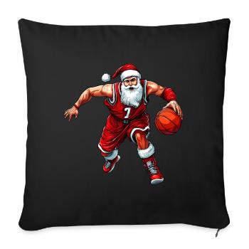 Joueurs de basket-ball de Noël - Housse de coussin décorative 45 x 45 cm - noir - Devant