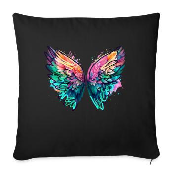 Angel wings, angelwings, graffiti, colorful - Sofa pillowcase 17,3'' x 17,3'' (45 x 45 cm) - black - Front