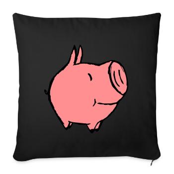 little pig - Sofa pillowcase 17,3'' x 17,3'' (45 x 45 cm) - black - Front