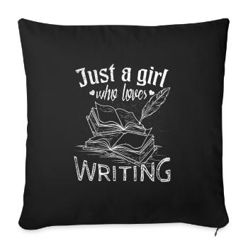 Writer Girls - Sofa pillowcase 17,3'' x 17,3'' (45 x 45 cm) - black - Front