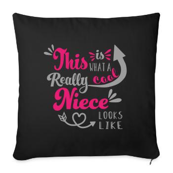 Cool niece - cool niece niece heart arrow boho - Sofa pillowcase 17,3'' x 17,3'' (45 x 45 cm) - black - Front
