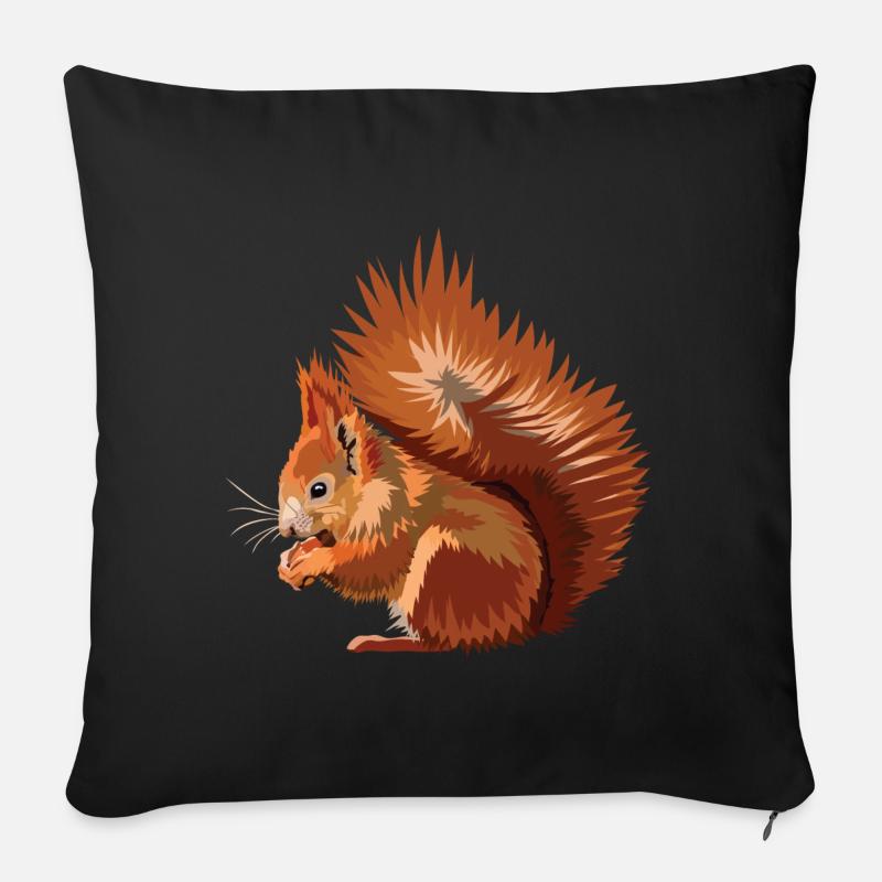 Eichhörnchen - Sofakissenbezug 45 x 45 cm - Schwarz