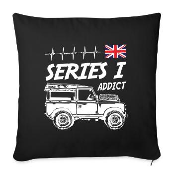 Landy Rover Series I Addict - Sofakissenbezug 45 x 45 cm - Schwarz - Vorne