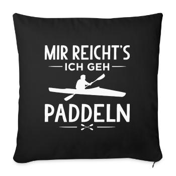 Paddeln Paddelboot Kajak Kajakfahren - Sofakissenbezug 45 x 45 cm - Schwarz - Vorne