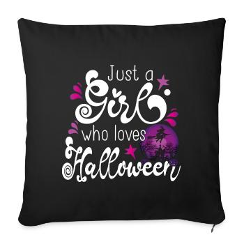 Halloween Girl November Gift Cadeau - Housse de coussin décorative 45 x 45 cm - noir - Devant