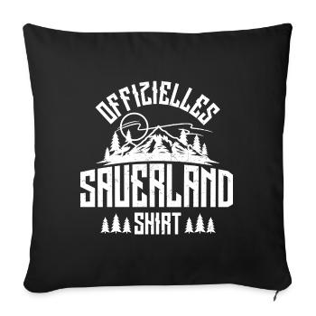 Offizielles Sauerland Shirt Urlaub NRW - Sofakissenbezug 45 x 45 cm - Schwarz - Vorne