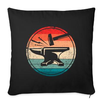 Retro Anvil Farrier Tool Blacksmith Anvil - Sofa pillowcase 17,3'' x 17,3'' (45 x 45 cm) - black - Front