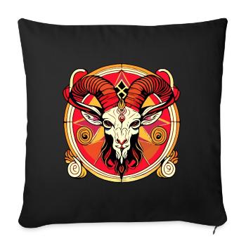 Baphomet - Lucifer - Devil - Satan - 666 - Sofa pillowcase 17,3'' x 17,3'' (45 x 45 cm) - black - Front