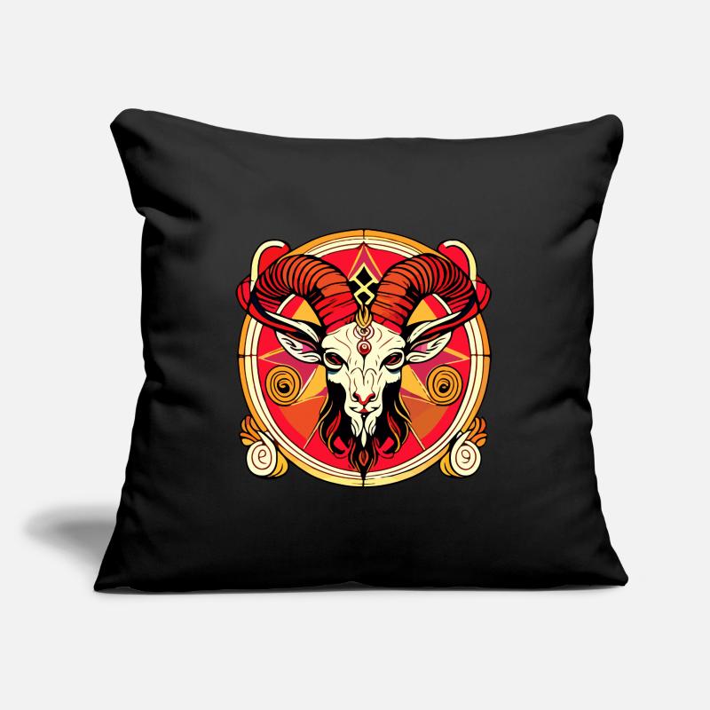 Baphomet - Lucifer - Diable - Satan - 666 Housse de coussin décorative 45 x 45 cm