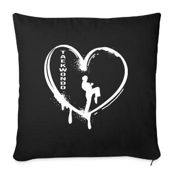 Taekwondo-girl all-combat martial art "tae kwon do" - Sofa pillowcase 17,3'' x 17,3'' (45 x 45 cm) - black - Front