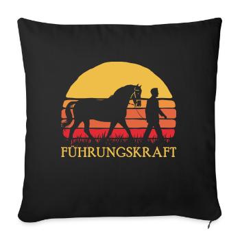 Führungskraft Pferd Geschenkidee Reiten Humor - Sofakissenbezug 45 x 45 cm - Schwarz - Vorne