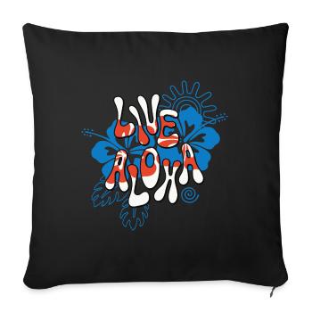 Hawaii Live Aloha Good Vibe Dire Rétro - Housse de coussin décorative 45 x 45 cm - noir - Devant