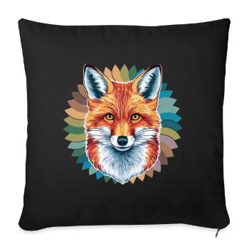 Fox - Illustration - Sofa pillowcase 17,3'' x 17,3'' (45 x 45 cm) - black - Front