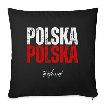Flag of Poland, Polish pride - Sofa pillowcase 17,3'' x 17,3'' (45 x 45 cm) - black - Front