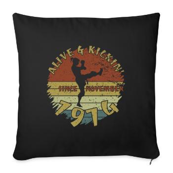 50. Geburtstag Vivant depuis 11/1974 - Housse de coussin décorative 45 x 45 cm - noir - Devant