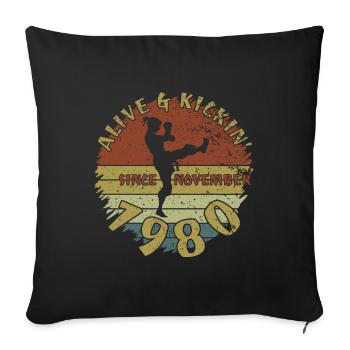 44. Geburtstag Vivant depuis 11/1980 - Housse de coussin décorative 45 x 45 cm - noir - Devant