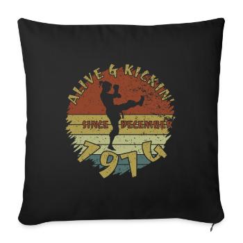 50. Geburtstag Vivant depuis 12/1974 - Housse de coussin décorative 45 x 45 cm - noir - Devant
