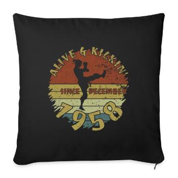 66. Geburtstag Vivant depuis 12/1958 - Housse de coussin décorative 45 x 45 cm - noir - Devant