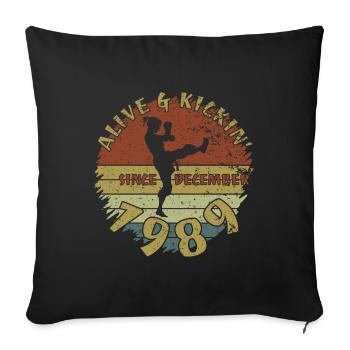 35. Anniversaire Vivant et dynamique depuis 12/1989 - Housse de coussin décorative 45 x 45 cm - noir - Devant
