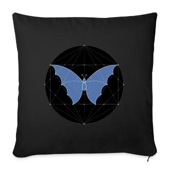 Géométrie sacrée papillon - Housse de coussin décorative 45 x 45 cm - noir - Devant